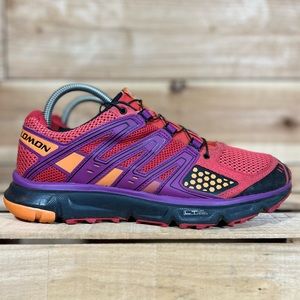 Salomon XR Mission Trail Shoes, Womens 8, Red Purple & Orange Sneakers